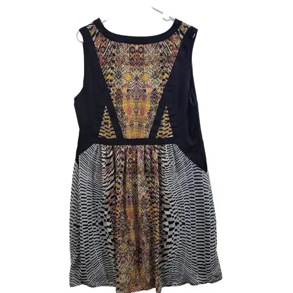 Lane Bryant Size 20 Black Gold Midi Shear With Lining Dress 3525-1078 - Picture 4 of 5